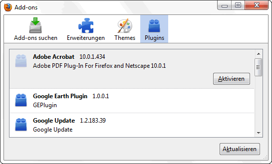 Add-Ons verwalten Firefox