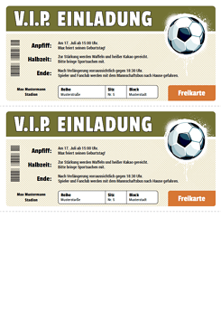 VIP Einladungskarte Fussball selbst gestalten und drucken