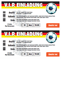 Einladungskarte VIP Ticket Deutschland selber gestalten und drucken