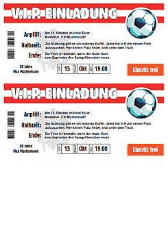 Einladungskarte VIP Ticket Österreich selber gestalten und drucken