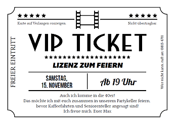 VIP Ticket Lizenz zum Feiern