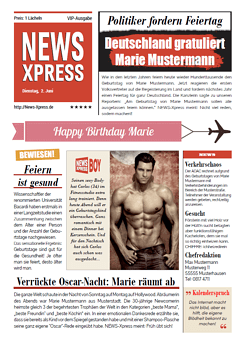 NEWS-Xpress Glückwunschkarte mit Seite-1-Boy